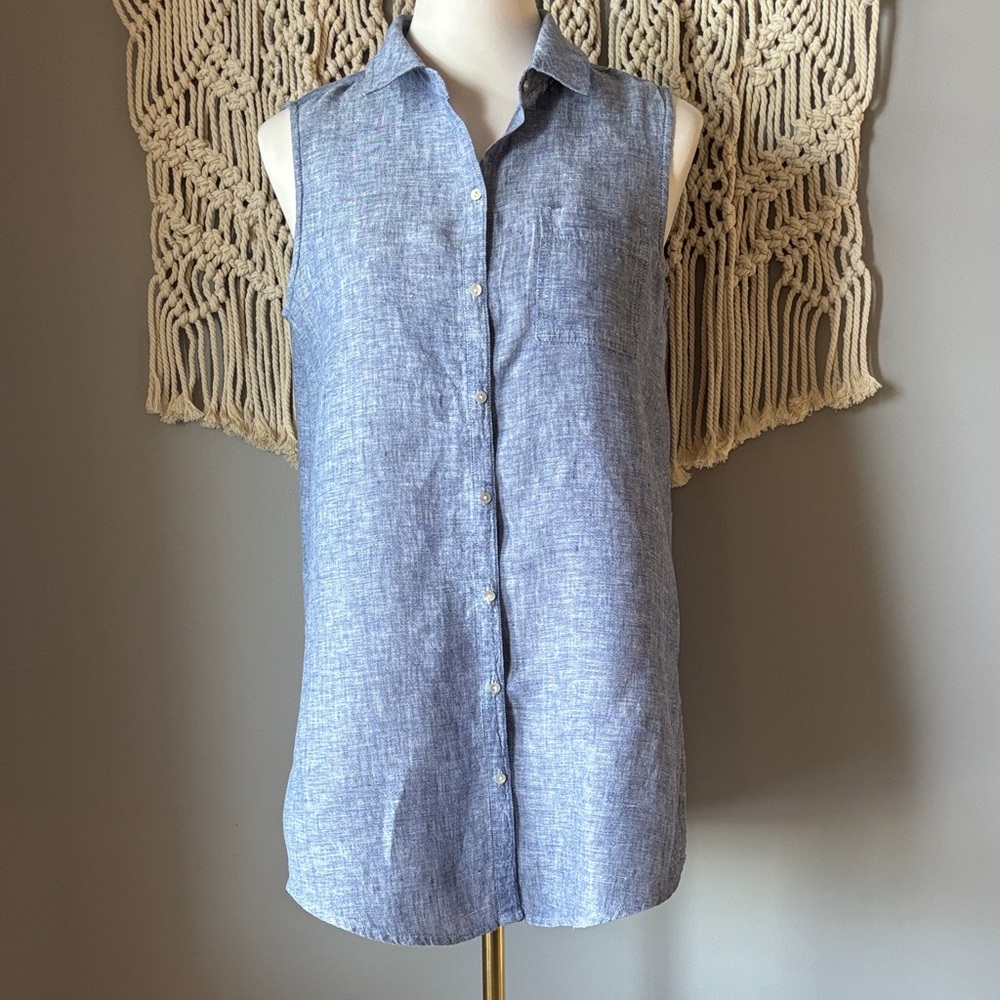 Jones & Co Stylish Sleeveless Blue Top